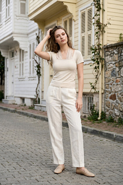 Women's Halter Neck Lace-Up Short Sleeve Blouse