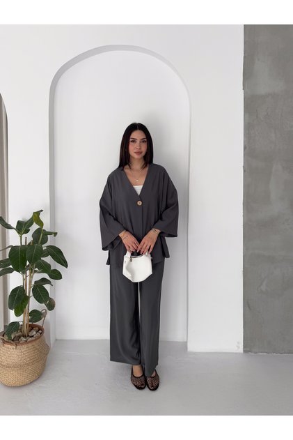 Women's Modal Fabric Bat Sleeve Kimono Double Set
