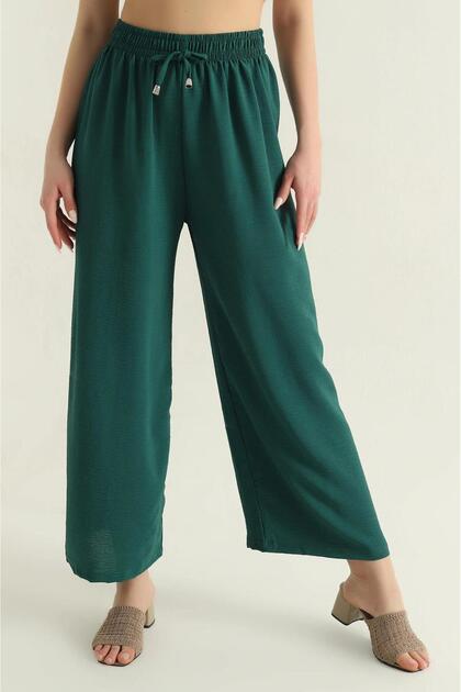Elastic Waist Aerobin Palazzo Women's Trousers