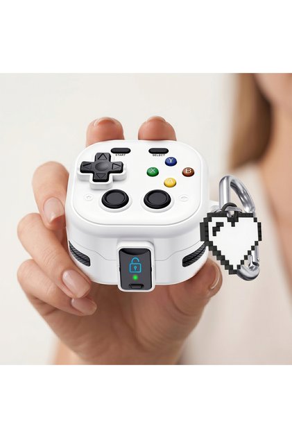 CaseOnn Galaxy Buds 4 Pro Kılıf GamePad Tasarımı Kilitli Kapak Beyaz