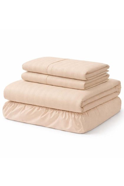 Super King Size Fitted Bedsheet – 200×200×25 CM Deep Pocket Comfort Bed Sheet with Pillow Case, Soft Breathable Fabric, Elastic All Around, Wrinkle Free ( Brown)