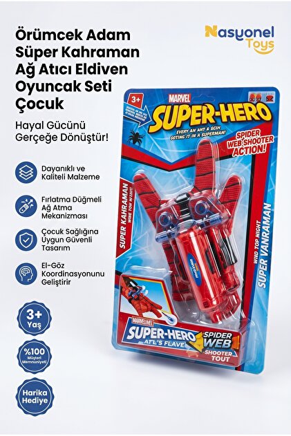 LRS STORE Çocuklar İçin Örümcek Adam Eldiveni – Yaylı Dart Atan