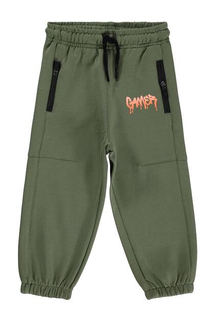 Boy's Gamer Printed Sweatpants | Interlock Printed | School Nursery and Daily Use - Khaki