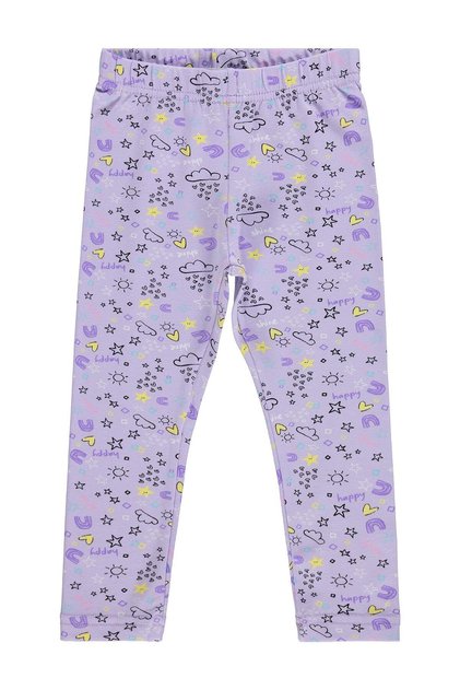 Civil Girls' Shine Printed Leggings Km | Lycra Single Jersey Printed | School Nursery and Daily Use - Lila