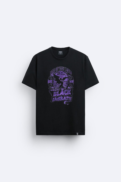 Black Sabbath Printed Crew Neck Black T-Shirt