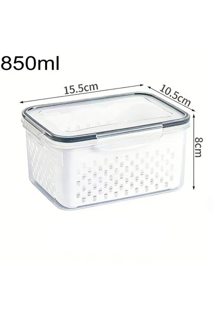 850ml 1pcs Refrigerator Food Storage Container with Filter Lid Keep Fruits Vegetables Berries and Me