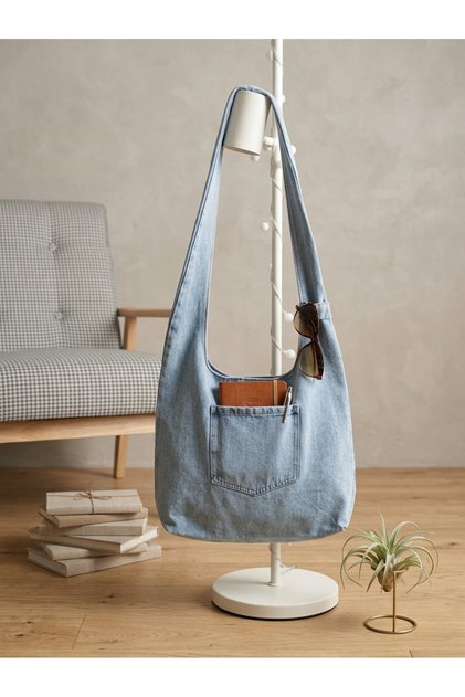 Women's Trend Model Saddle Bag with Shoulder Strap Jean Denim Bag 42*33
