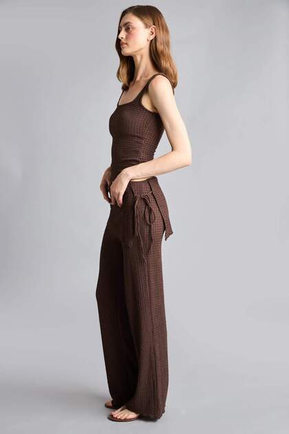 Wide Leg Wrinkled Textured Trousers H4977Ax26Sm