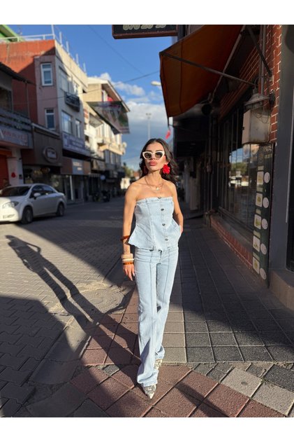 Soft denim takım