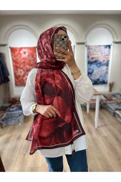 Serenza Pattern Soft Shawl - Burgundy
