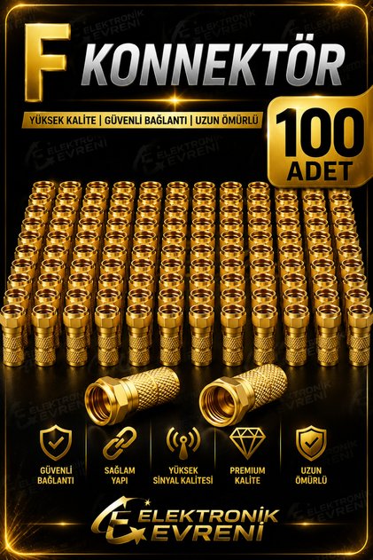 GOLD A+ KALİTE F KONNEKTÖR 100 ADET