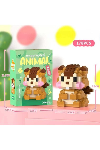 Animal Serisi Sevimli Sincap Blok Yapı Taşı Figür