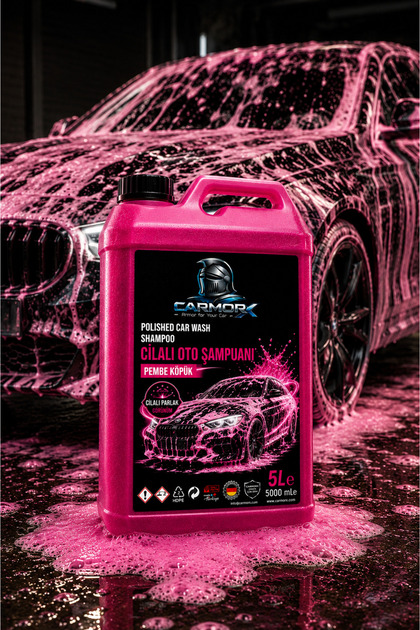 CARMORX Cilalı Oto Yıkama Şampuanı Pembe Köpük 5L Yoğun Köpük