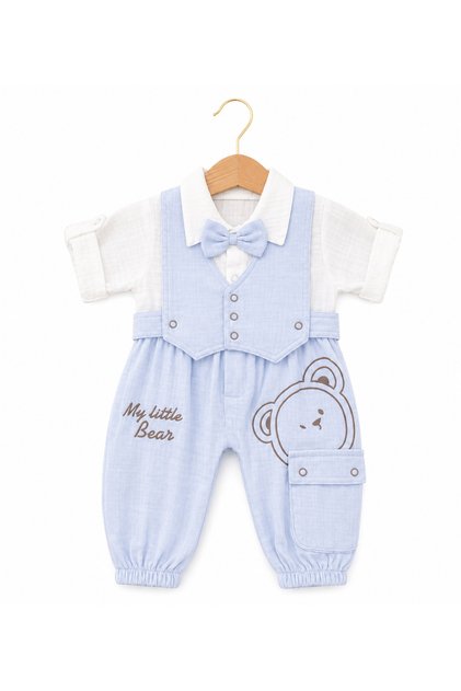 100% Cotton Muslin Baby Boy Romper Set
