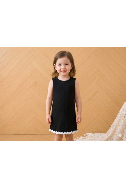 Girl's Summer Comfortable and Stylish Dress with Cow Print Detail