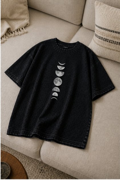 Acid Washed Oversize Unisex T-Shirt Washed Vintage Street Style Street Fashion Cotton Comfortable Fit Daily Wear T-Shirt