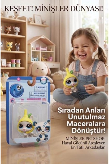Pet Shop Minişler Limon Kostümlü Kedi Figür ve Klübe Oyun Seti Seri 3 Işıklı Paket Oyuncak