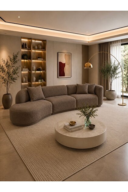フォーカススリム for Salon Haliloğlu Focus, Fasulye Kanepe (TERS YÖN) Bukle 30, Ekru - Fiyatı