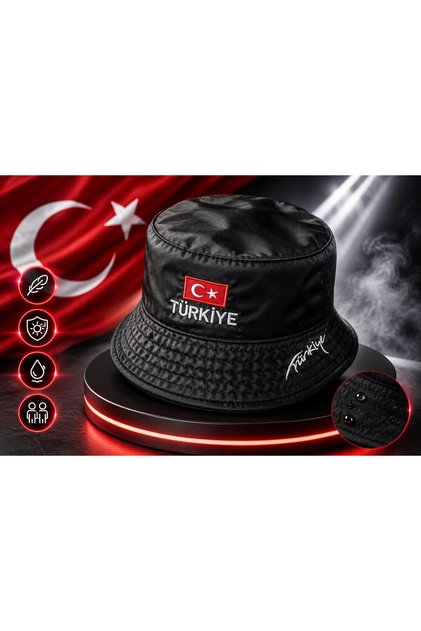 Turkey Written Bucket Hat, Rainproof Turkey Fisherman Hat, World Cup Hat