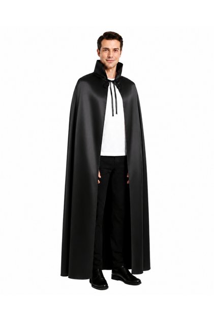 Black Satin Cape Adult