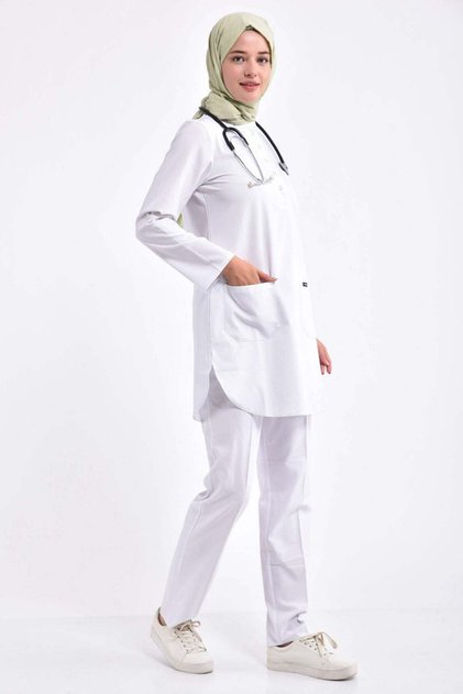 Lycra Surgical Hijab Set White