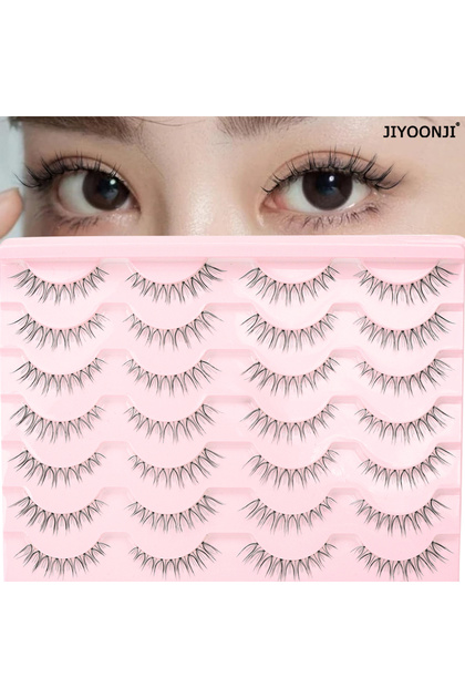 YHK-2513 14 Pairs of Natural False Eyelashes in U-shaped Female Group Design with Transparent Band D