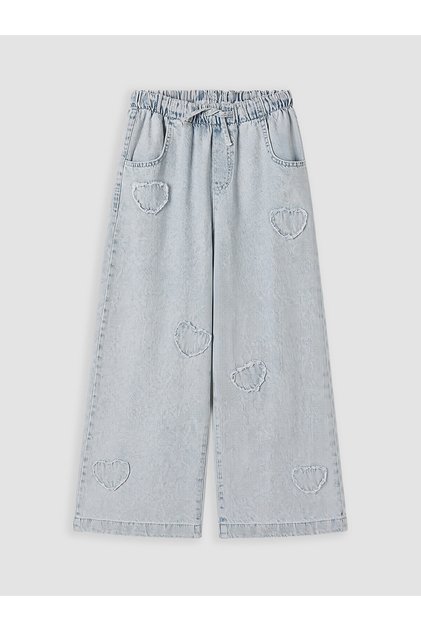 Alita City Lcw Kids Blue Wideleg Embroidered Girls' Jean Pants with a Difference
