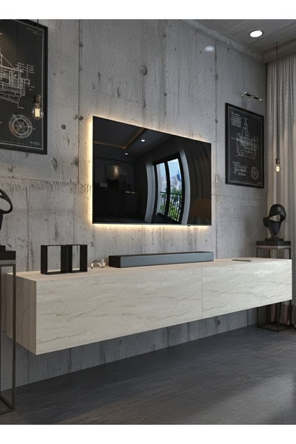 KARNAVAL DUVARA MONTE TV SEHPASI 180 CM - TRAVERTEN - DM1003-8