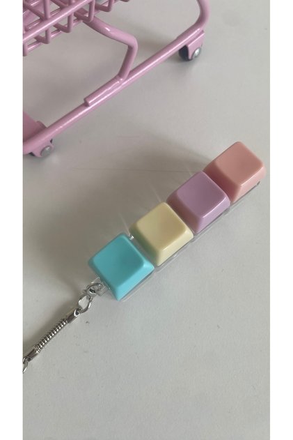 Light up Keyboard Clicker Stress Toy Keychain Fidget Pastel Tones