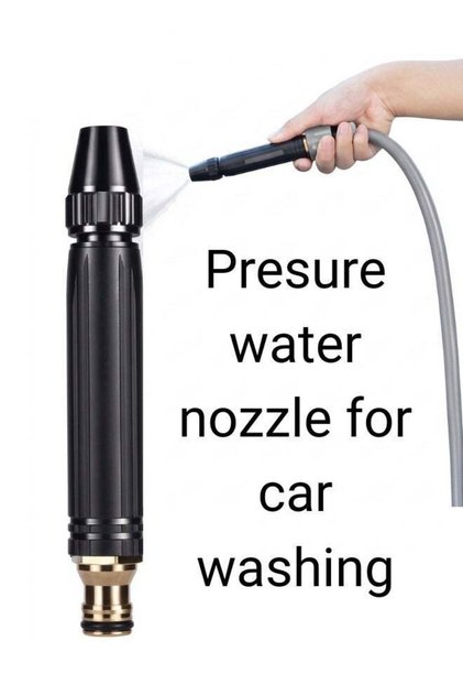 High Pressure Water Hose Nozzle for Car Washing – Adjustable Spray Gun with Brass Connector, Heavy Duty Metal Garden Hose Nozzle for Car Wash, Garden Watering, Patio Cleaning & Outdoor Use