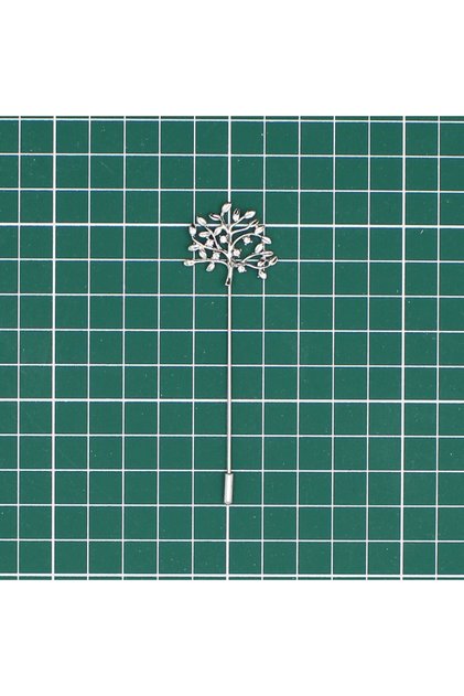 Ac de rever, Buticcochet, metal, 5.1 cm, model arborele vieții, Argintiu - ACR203