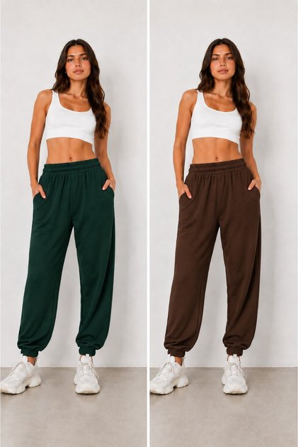 2-Piece Women's Elastic Waist Trackpants