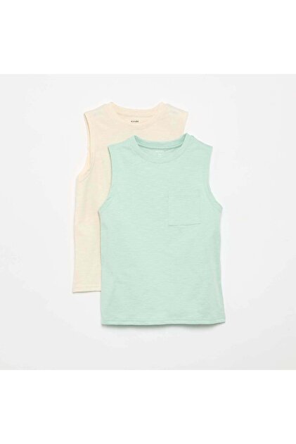 2-Pack Tank Tops with Chest Pocket GREEN