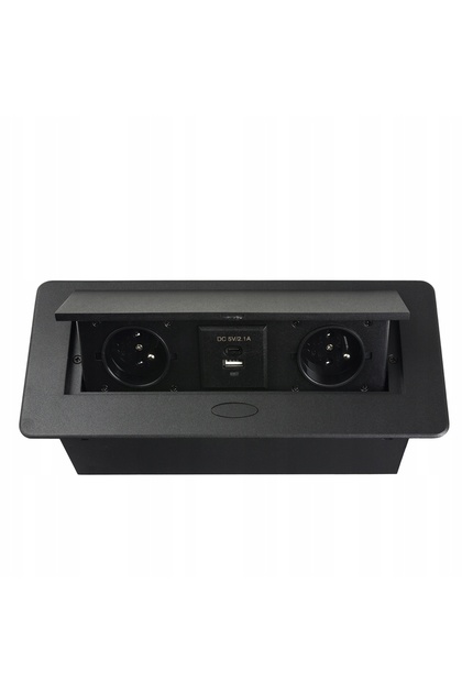 Priză încastrată pentru instalare în blat, dublă, cu USB-C/A