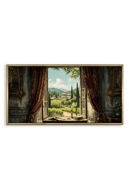 Signtouch Vintage Château Landscape Canvas Wall Art 50x100 cm With Outer Frame