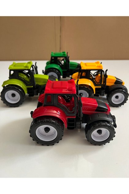 4-Piece Tractor Set with Frictional Force, Colorful Tractor