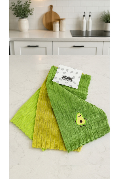 Avocado Cloth (3 Pcs) - Decorative and Useful - Extra Water Absorbent - Extra Quality - Odorless - Countertop Cloth - Kitchen Cloth - Towel