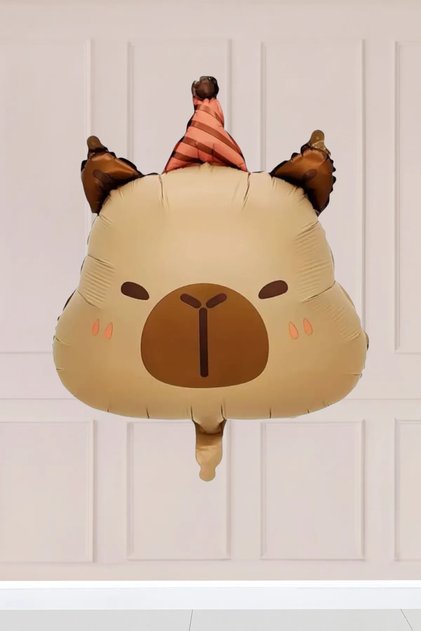 Capybara with Hat Foil Balloon Capybara Concept Foil Balloon