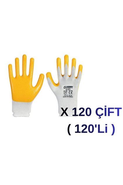 Safety Sarı Nitril Eldiven D OO7 ( 120 ÇİFT )