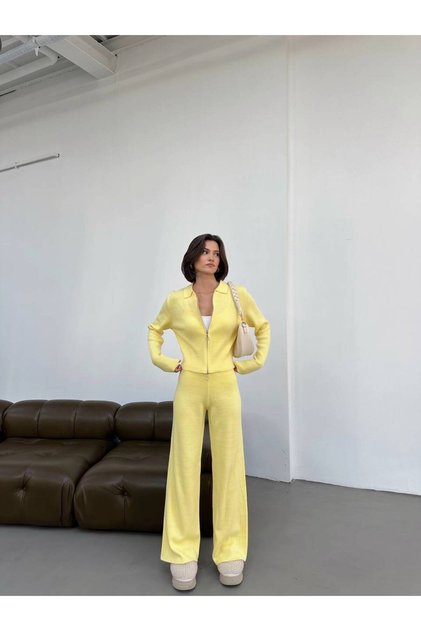 Women's Double Zipper Cardigan Set