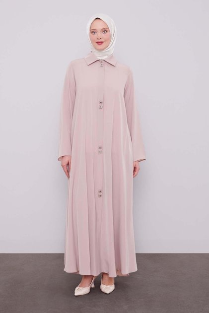 Salmon Double Button Detailed Robe