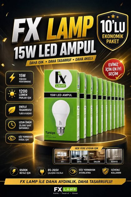VİPAY/ Lamp 15W E27 Led Ampul - 10'lu Paket
