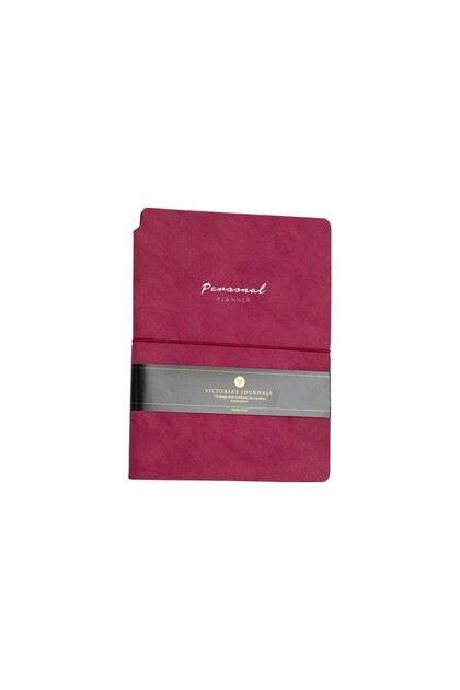 Victorias Journals Fuchsia Vegan Leather Flexible Cover Elastic 96 Sheets Planner Lined Notebook 19 X 25 cm