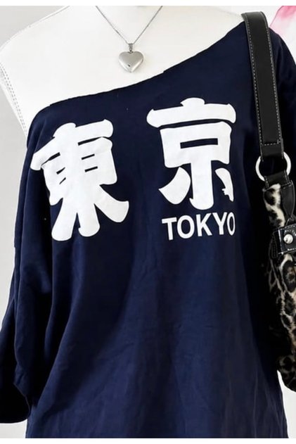 Tokyo Y2K Kısa Kollu Off Shoulder Tişört