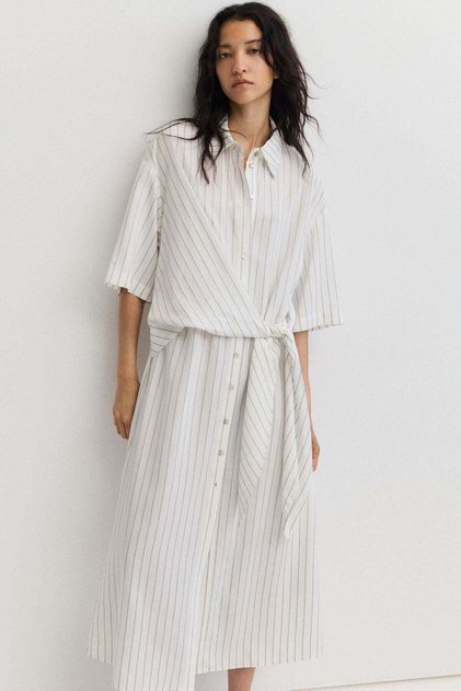 Tie-detail shirt dress