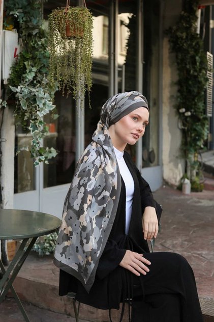 Petra Mosaic Pattern Shawl - Smoked