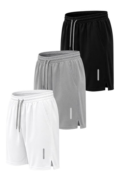 3-Piece Breathable Fabric Fitness Tennis Sports Shorts