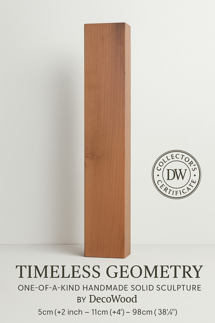 “Timeless Geometry | One-of-a-Kind Handmade Solid Wood Sculpture”