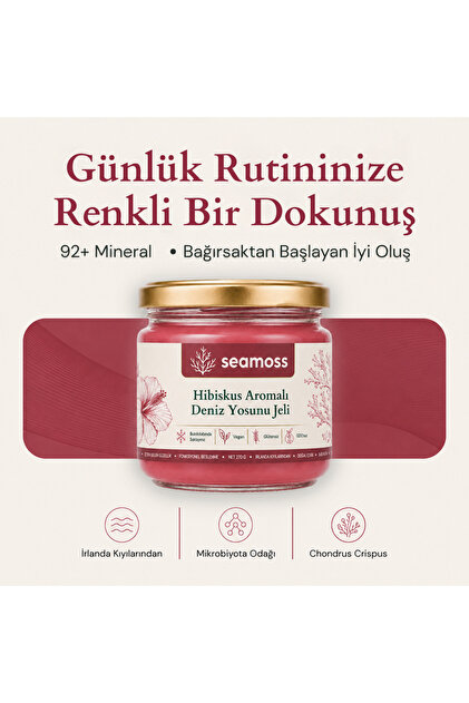 Luxury Boy Hibuskus Aromalı Irlanda Deniz Yosunu Jeli 330ml - Sea Moss, Hibiskus Aromalı Deniz Yosunu Jeli