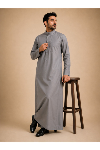 ثوب رينية ملون مقاس طول (52) العرض (S)